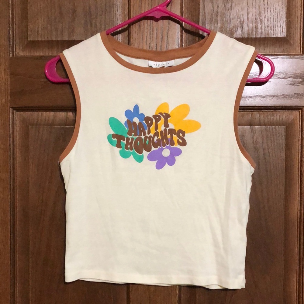 Happy Thoughts Cropped Muscle tee